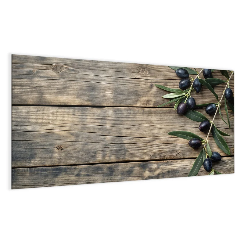 Magnettafel - Holztisch mit Oliven
