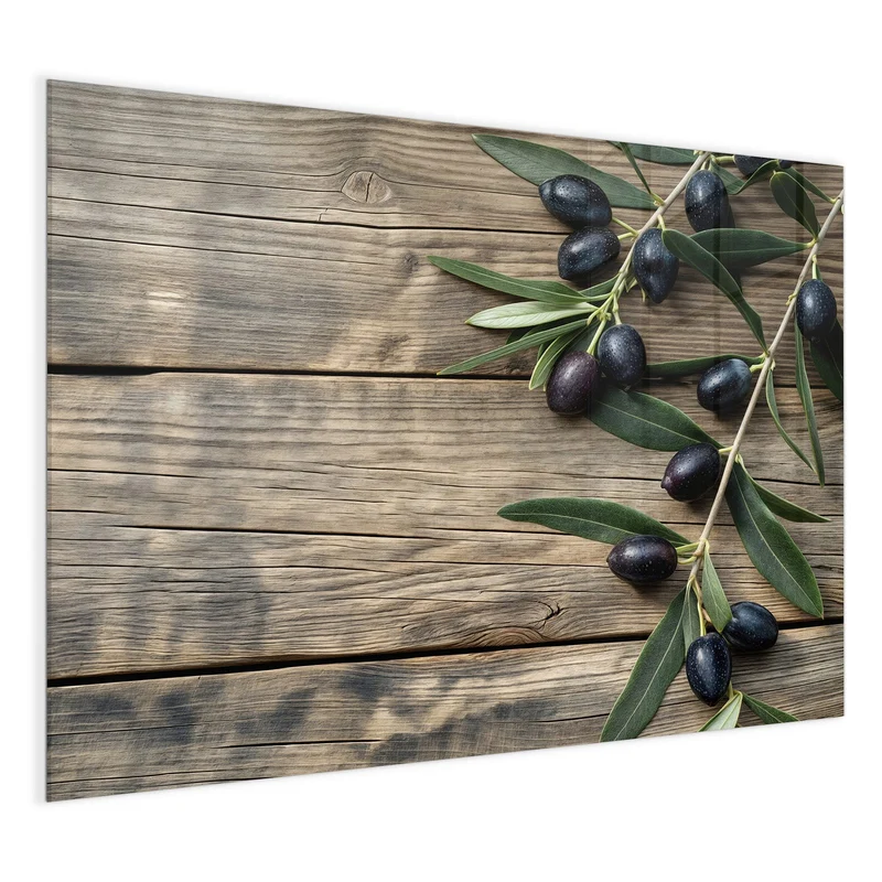 Magnettafel - Holztisch mit Oliven
