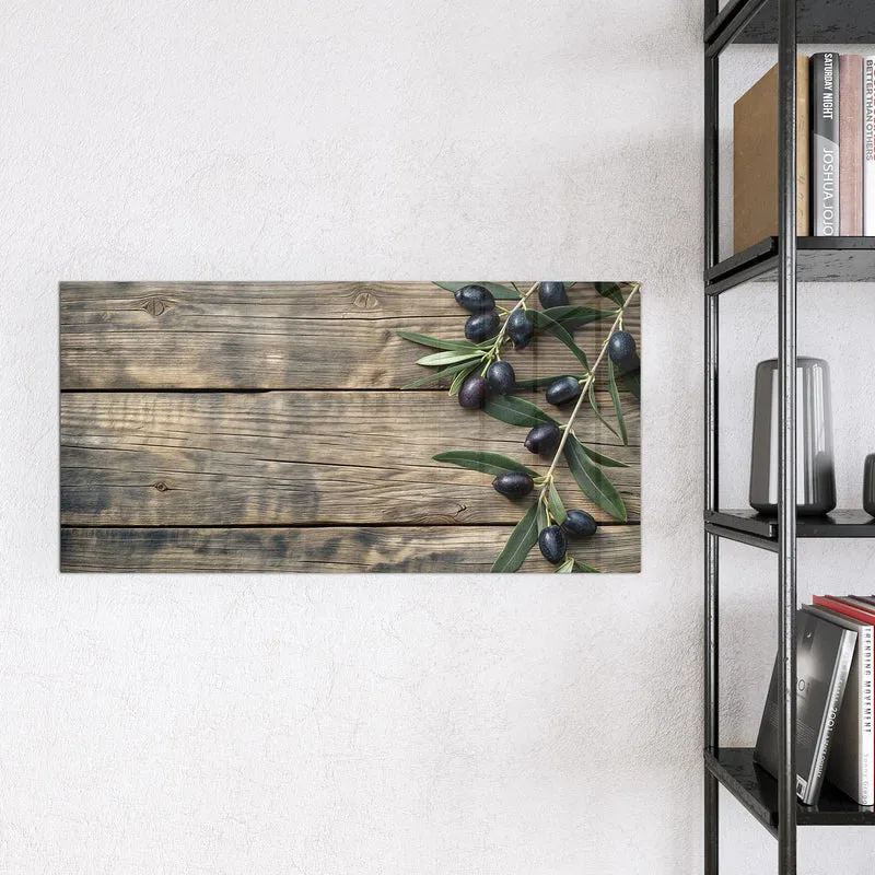 Magnettafel - Holztisch mit Oliven