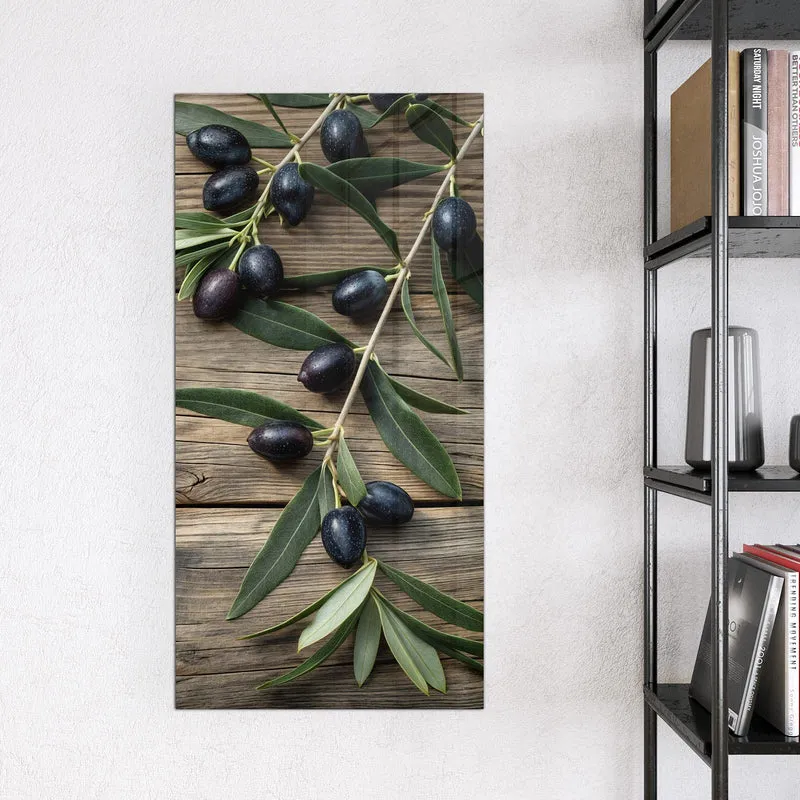 Magnettafel - Holztisch mit Oliven