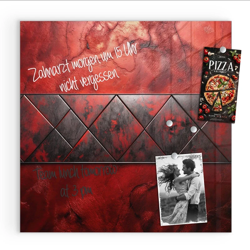 Magnettafel - Dreiecke auf Rotmarmor