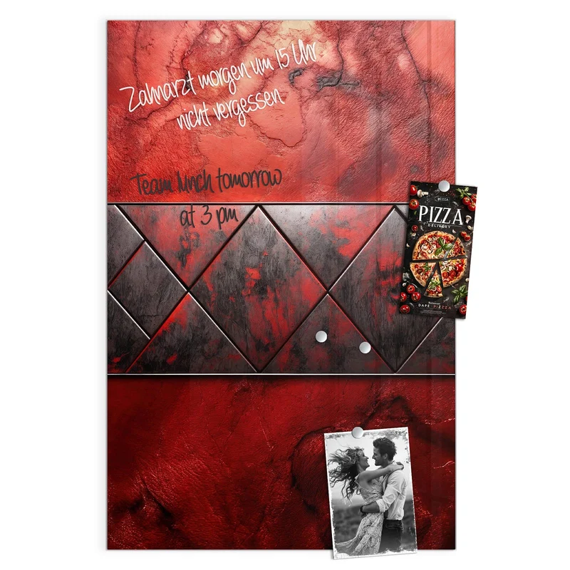 Magnettafel - Dreiecke auf Rotmarmor