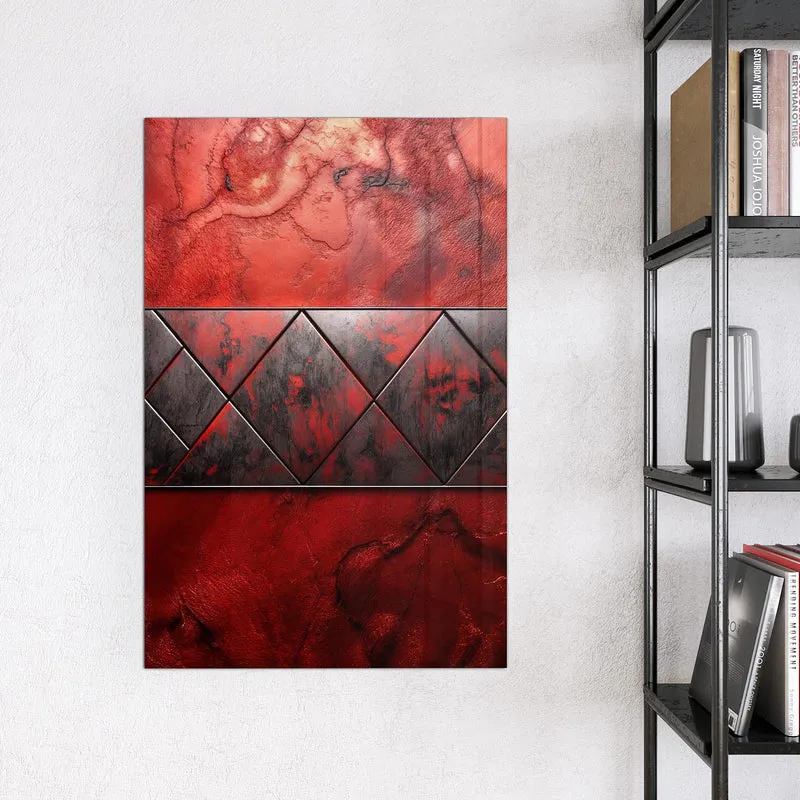 Magnettafel - Dreiecke auf Rotmarmor