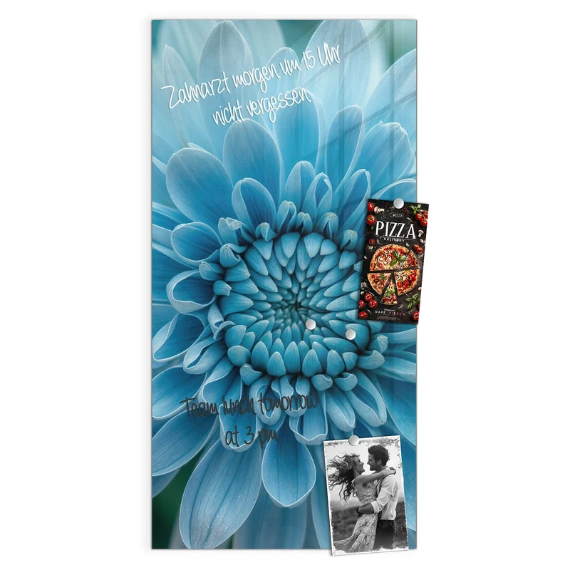 Magnettafel - Blüte mit Türkiskern