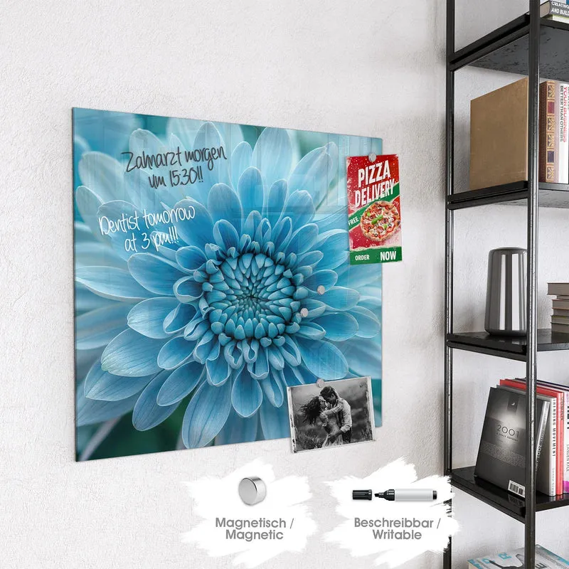 Magnettafel - Blüte mit Türkiskern