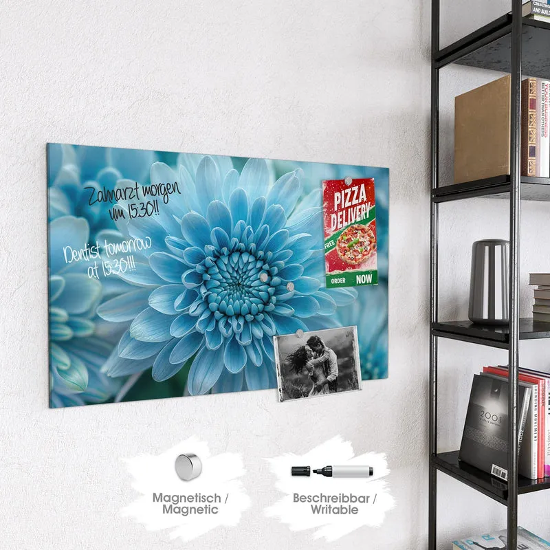Magnettafel - Blüte mit Türkiskern