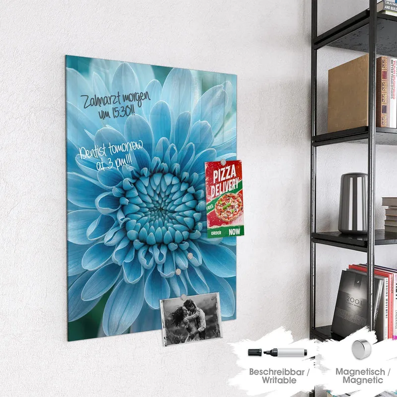 Magnettafel - Blüte mit Türkiskern