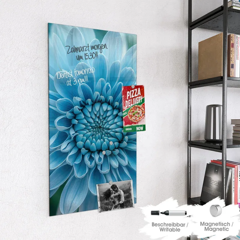 Magnettafel - Blüte mit Türkiskern