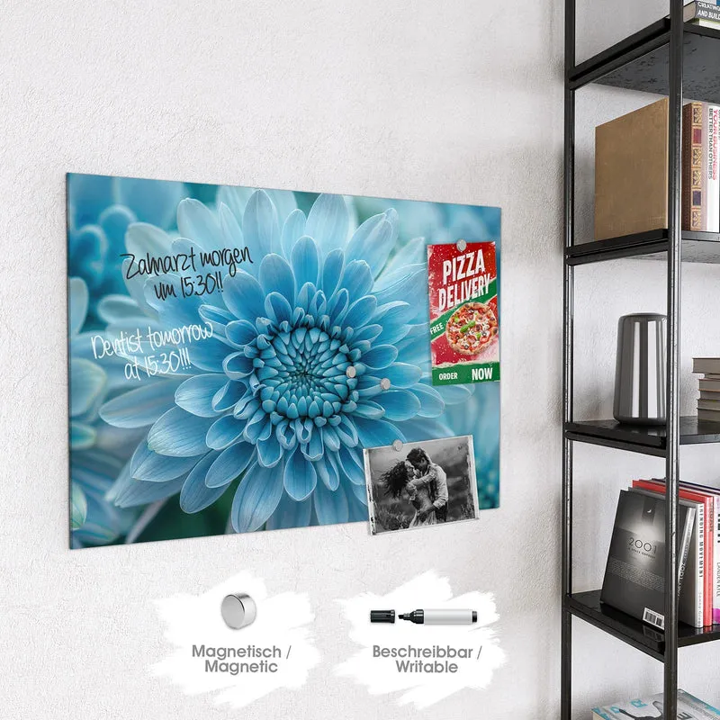 Magnettafel - Blüte mit Türkiskern