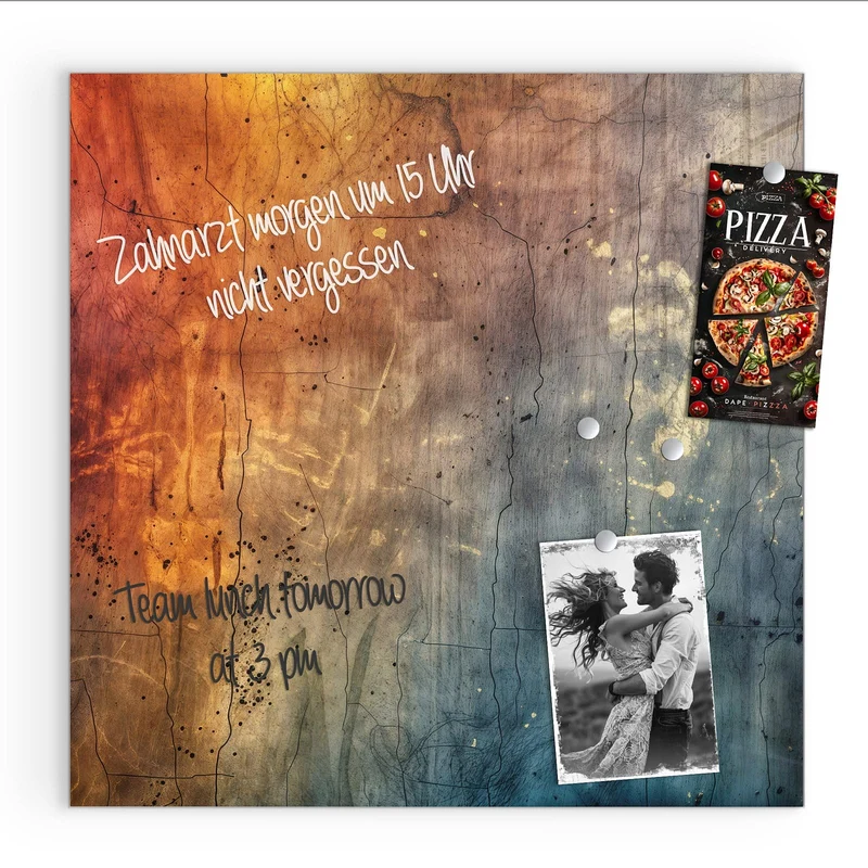 Magnettafel - Rostrot und Blaugrau