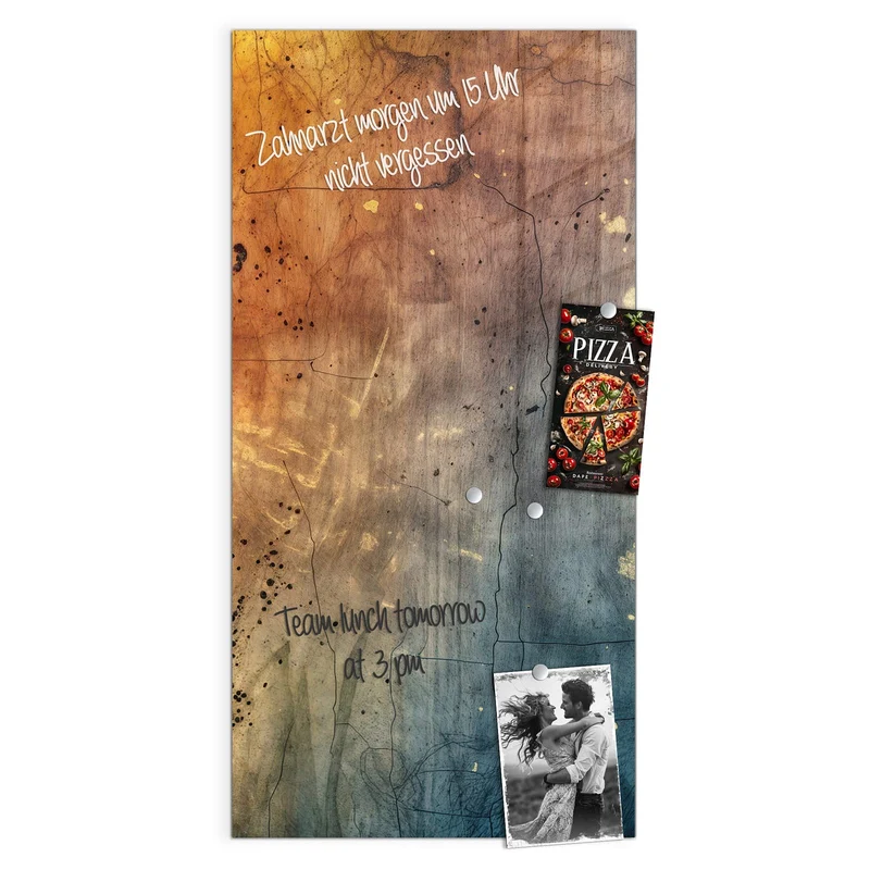 Magnettafel - Rostrot und Blaugrau