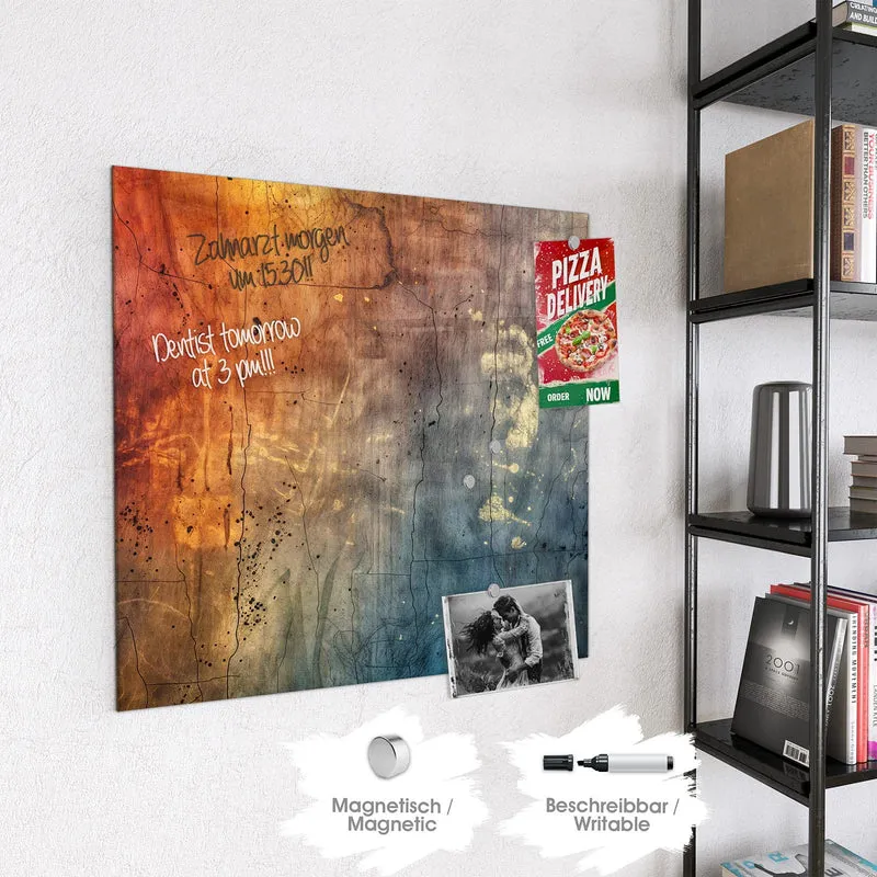Magnettafel - Rostrot und Blaugrau