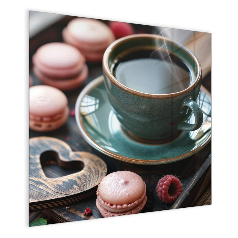 Magnettafel - Kaffee mit Macarons