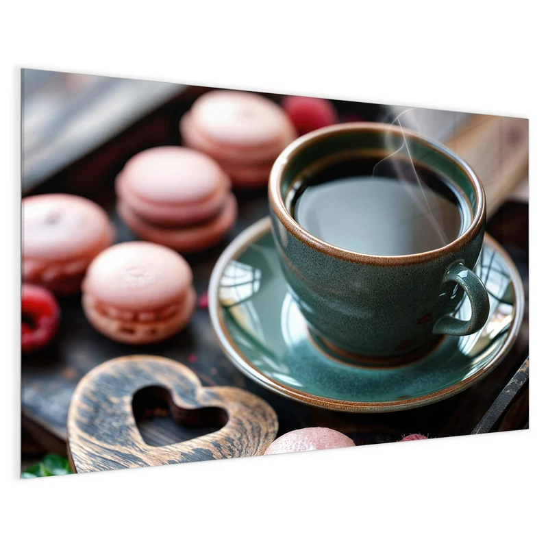 Magnettafel - Kaffee mit Macarons