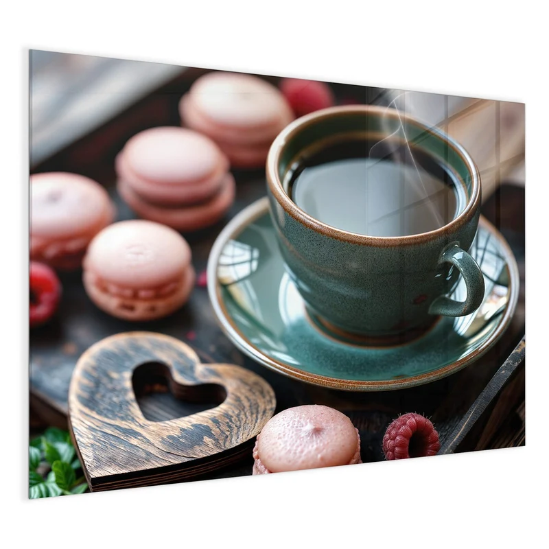 Magnettafel - Kaffee mit Macarons
