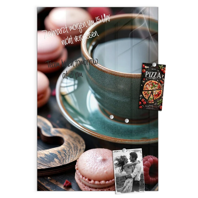 Magnettafel - Kaffee mit Macarons