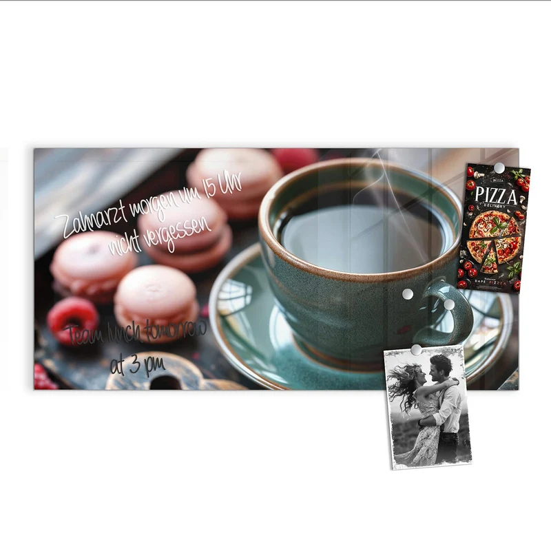 Magnettafel - Kaffee mit Macarons