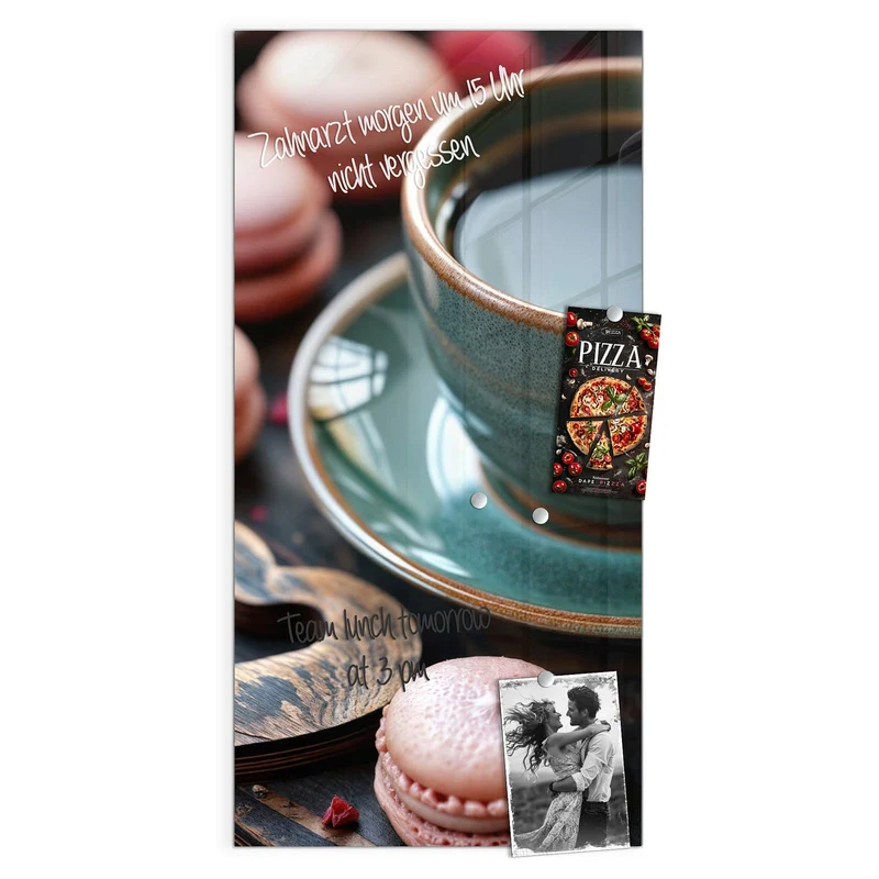Magnettafel - Kaffee mit Macarons