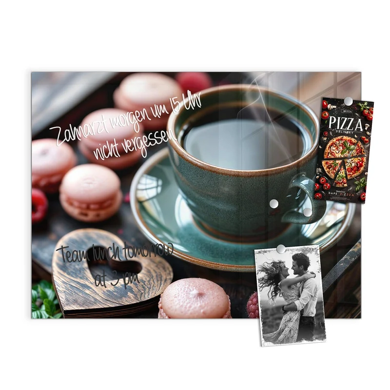 Magnettafel - Kaffee mit Macarons