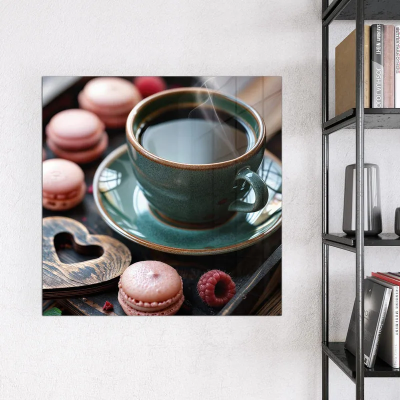 Magnettafel - Kaffee mit Macarons