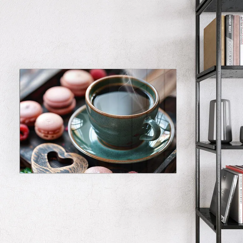 Magnettafel - Kaffee mit Macarons