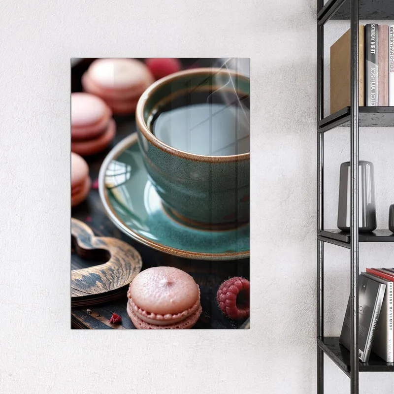 Magnettafel - Kaffee mit Macarons
