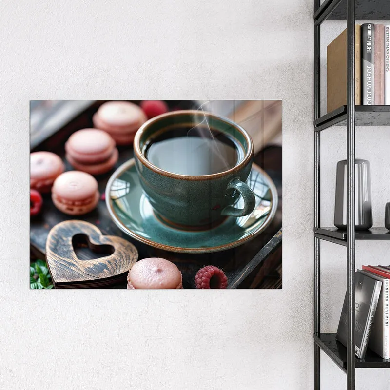 Magnettafel - Kaffee mit Macarons