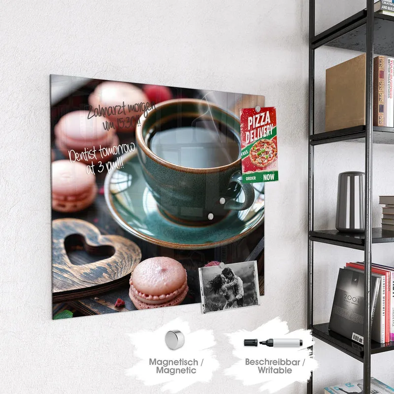 Magnettafel - Kaffee mit Macarons