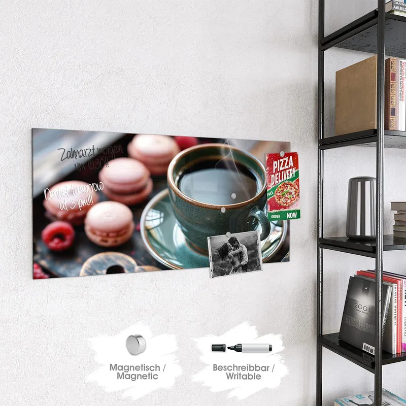 Magnettafel - Kaffee mit Macarons