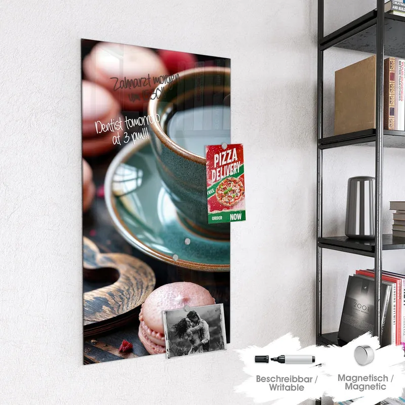 Magnettafel - Kaffee mit Macarons
