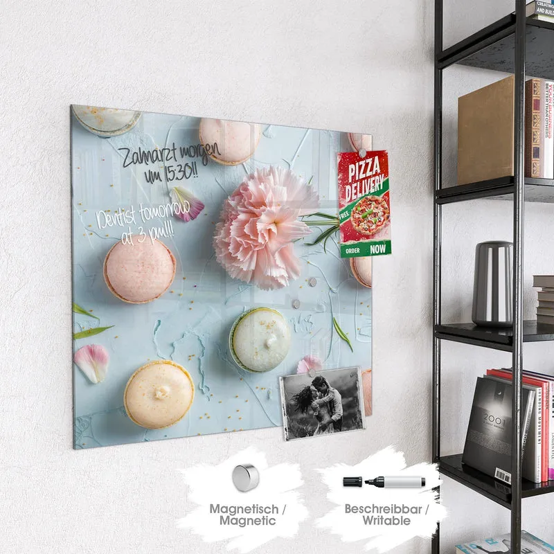 Magnettafel - Macarons mit Nelke