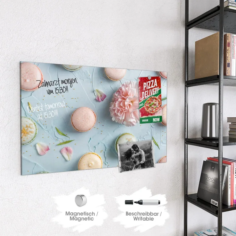 Magnettafel - Macarons mit Nelke