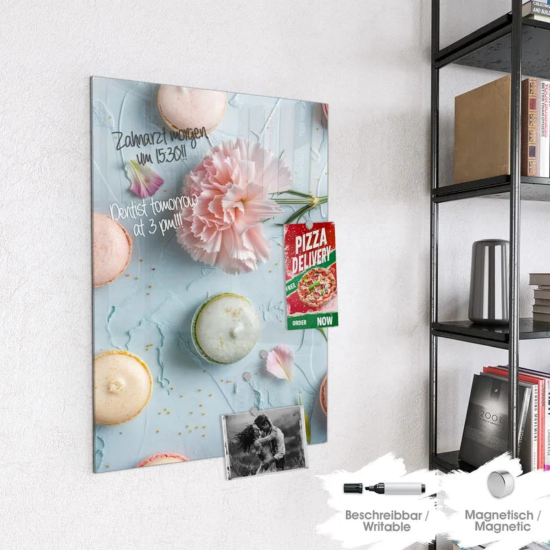 Magnettafel - Macarons mit Nelke
