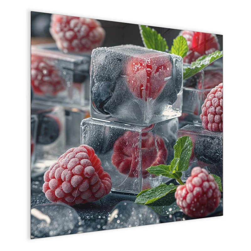 Magnettafel - Beeren im Eisblock