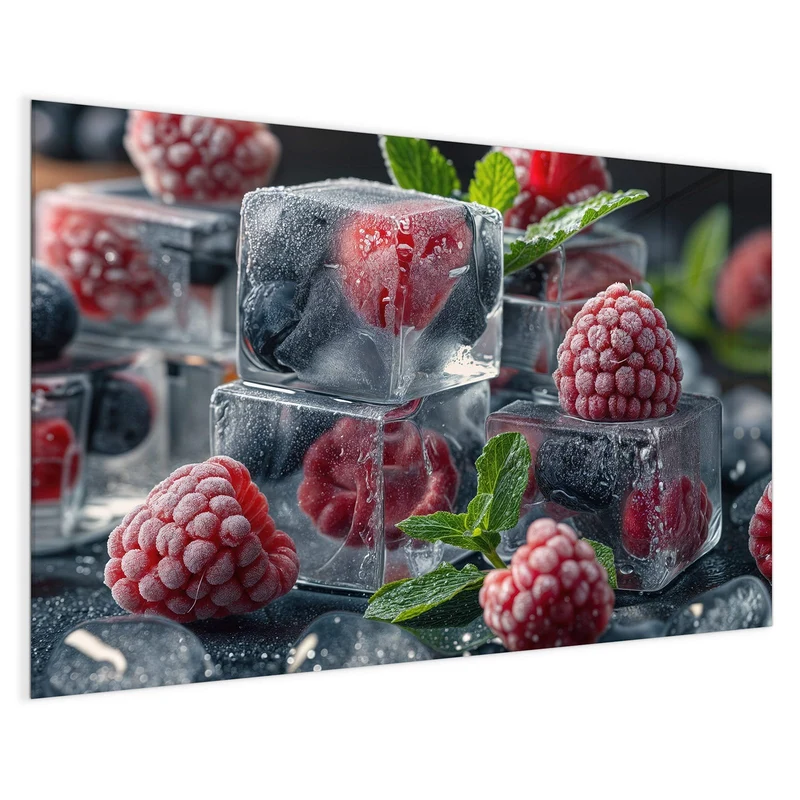 Magnettafel - Beeren im Eisblock