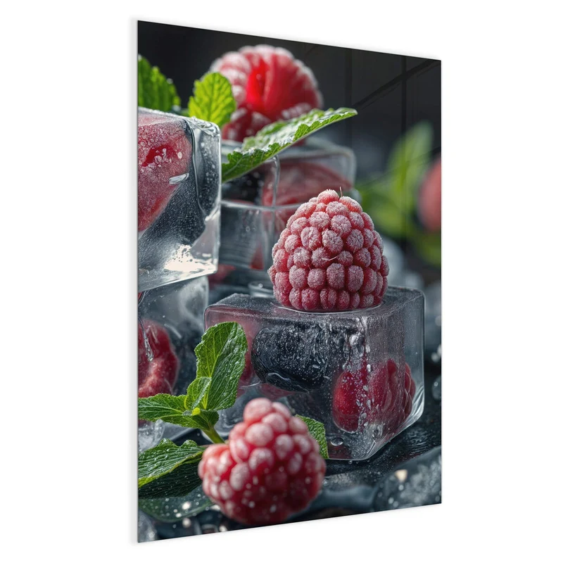 Magnettafel - Beeren im Eisblock
