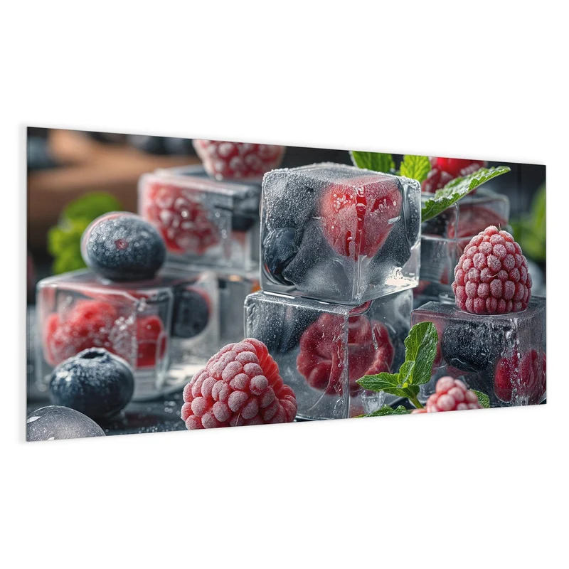 Magnettafel - Beeren im Eisblock
