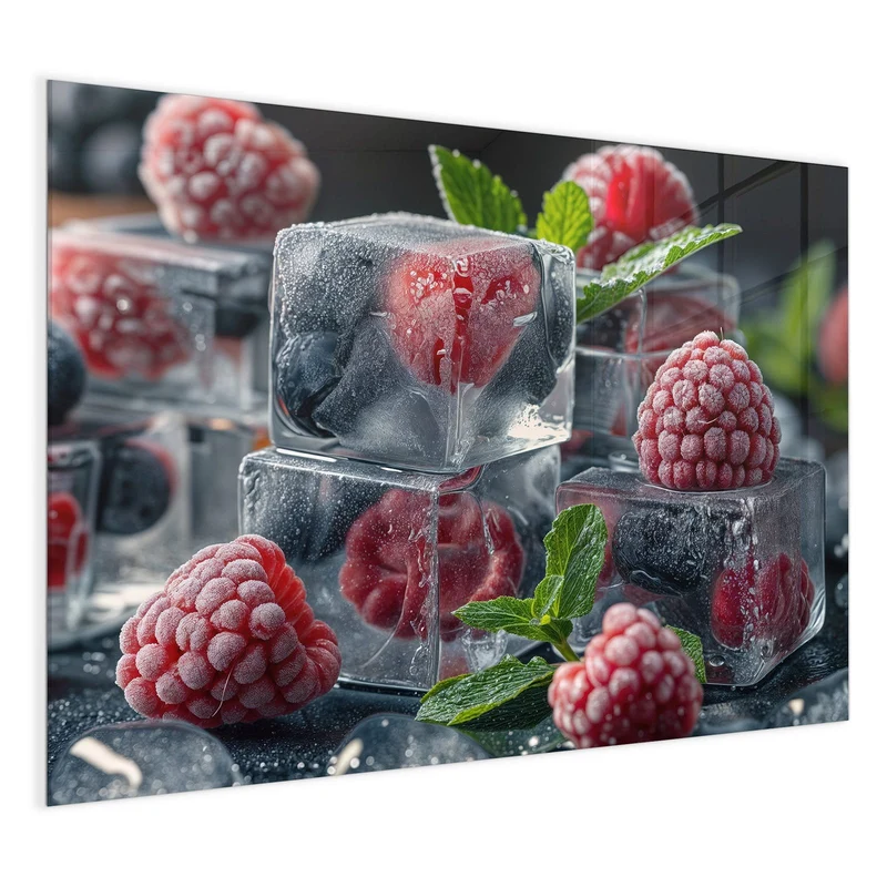 Magnettafel - Beeren im Eisblock