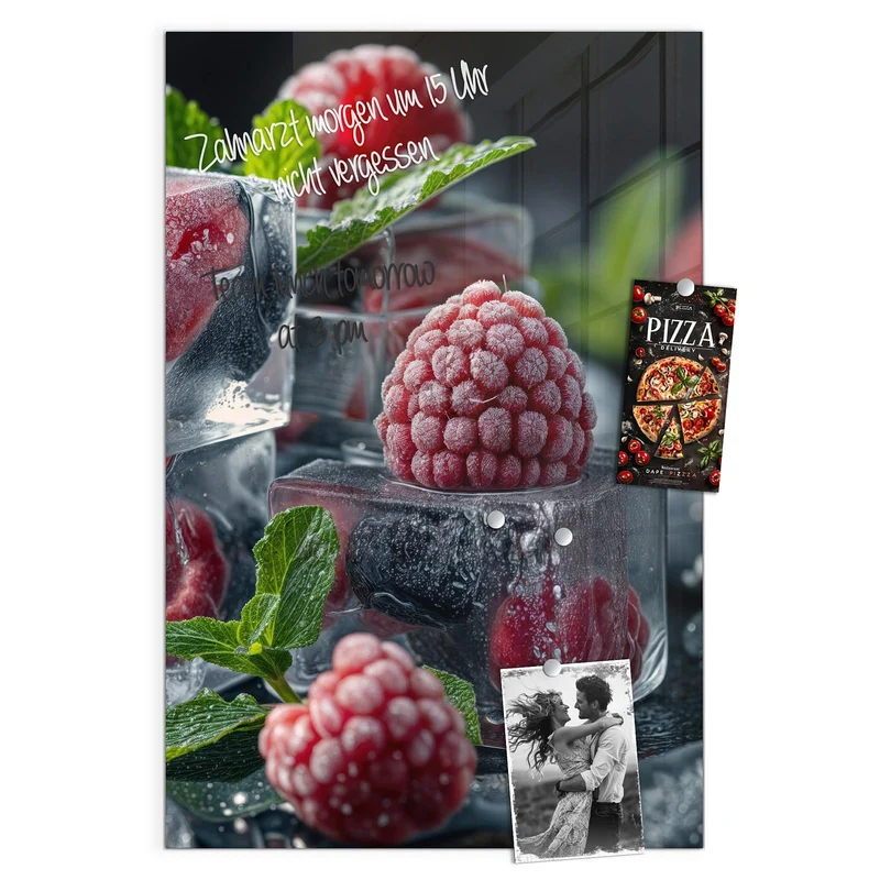 Magnettafel - Beeren im Eisblock