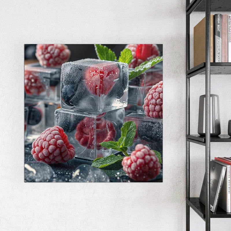 Magnettafel - Beeren im Eisblock