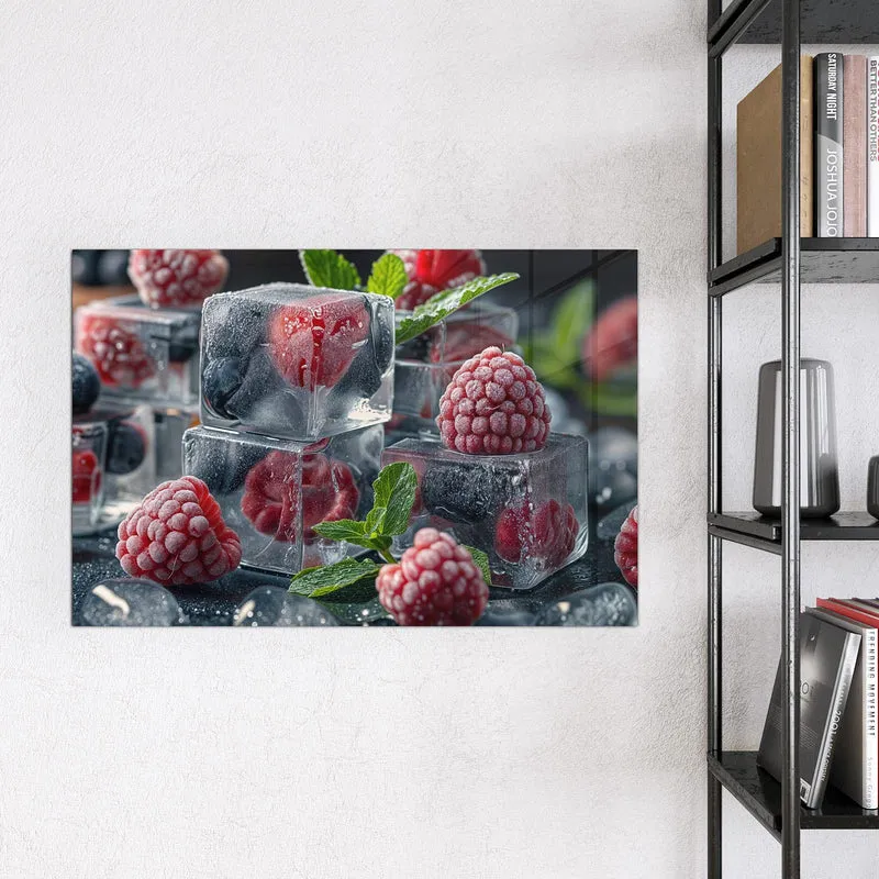 Magnettafel - Beeren im Eisblock