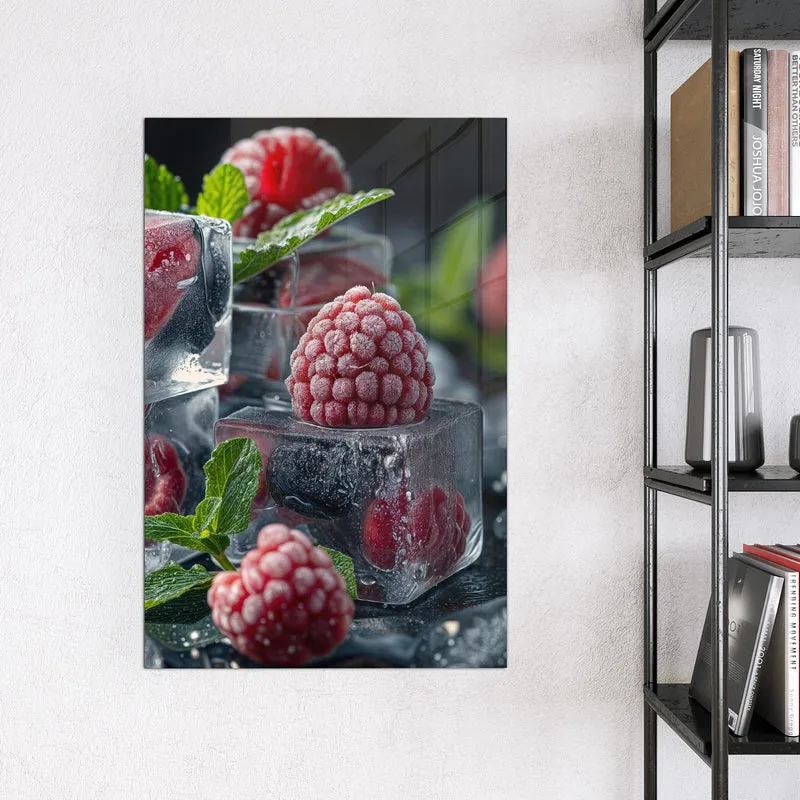 Magnettafel - Beeren im Eisblock