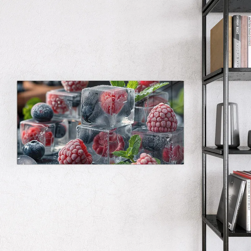 Magnettafel - Beeren im Eisblock