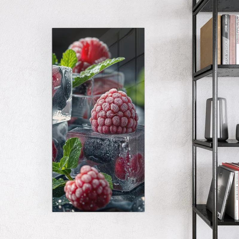 Magnettafel - Beeren im Eisblock