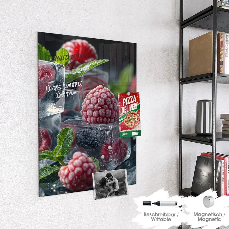 Magnettafel - Beeren im Eisblock