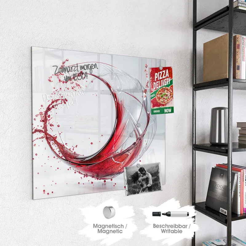 Magnettafel - Wirbelnder Rotwein