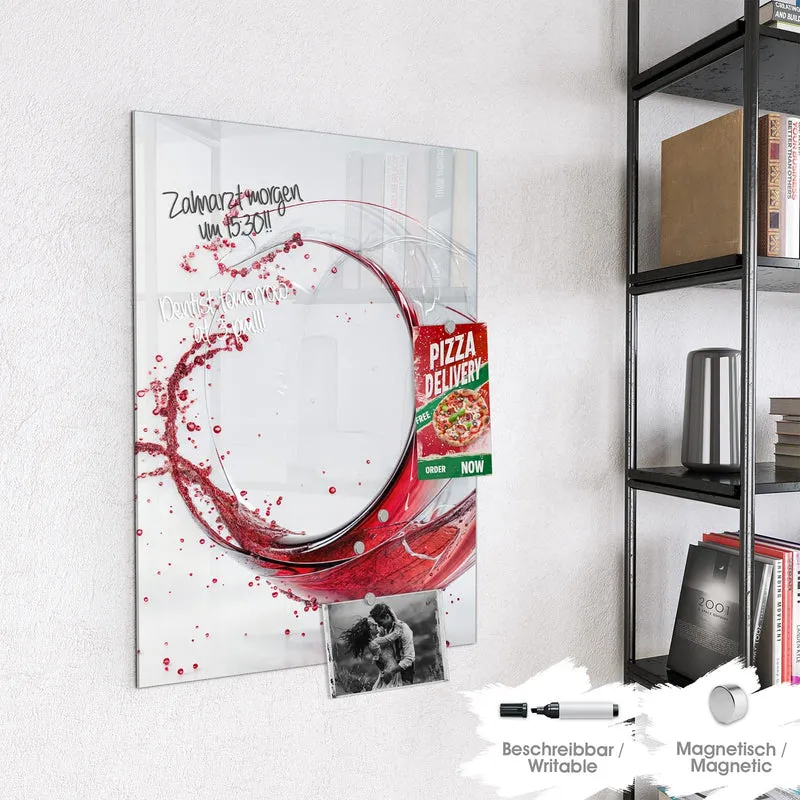 Magnettafel - Wirbelnder Rotwein