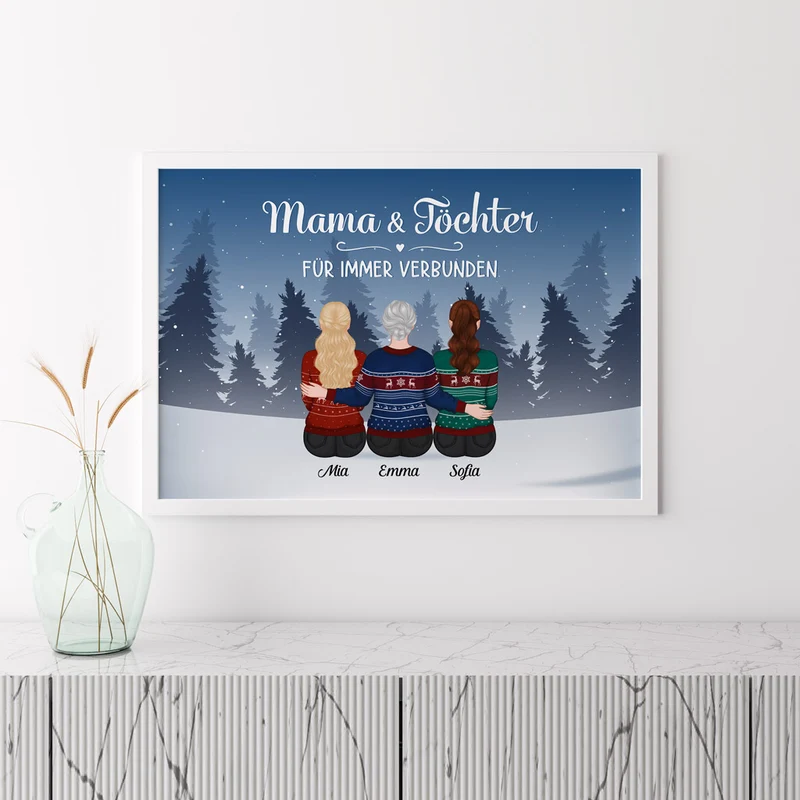 Für Immer Verbunden - Personalisierte Geschenke | Poster für Mama/Oma