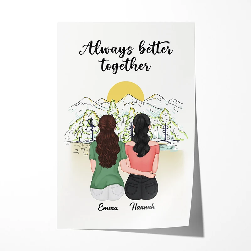 Always Better Together - Personalisierte Geschenke | Poster für Besties/Beste Freundin