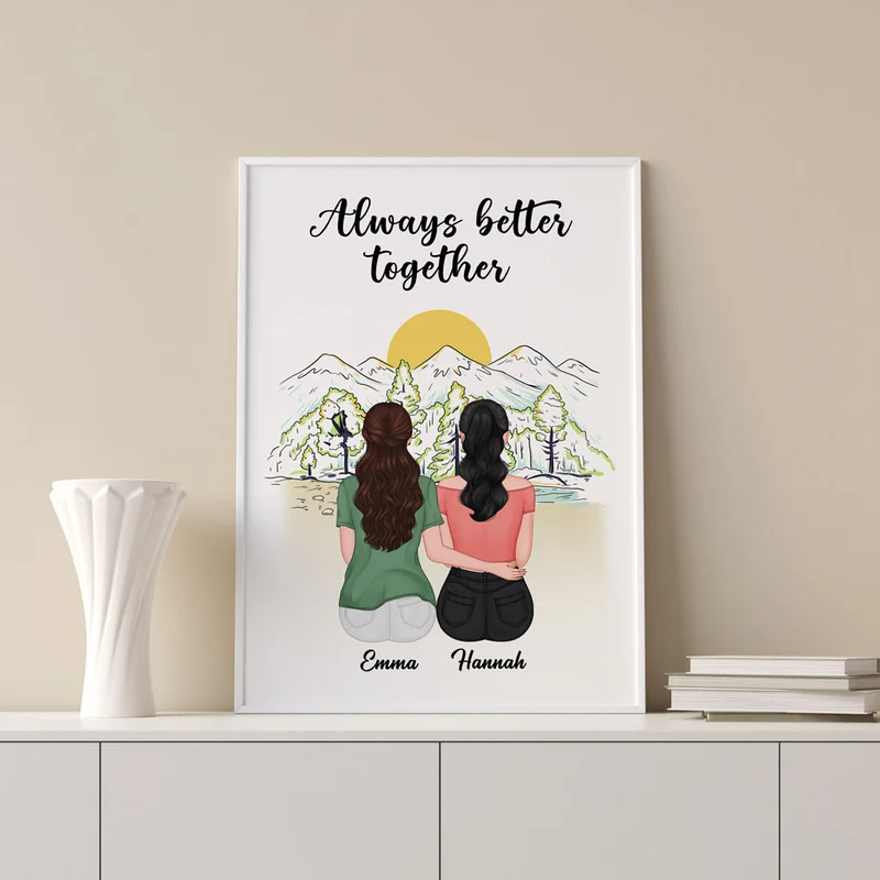 Always Better Together - Personalisierte Geschenke | Poster für Besties/Beste Freundin